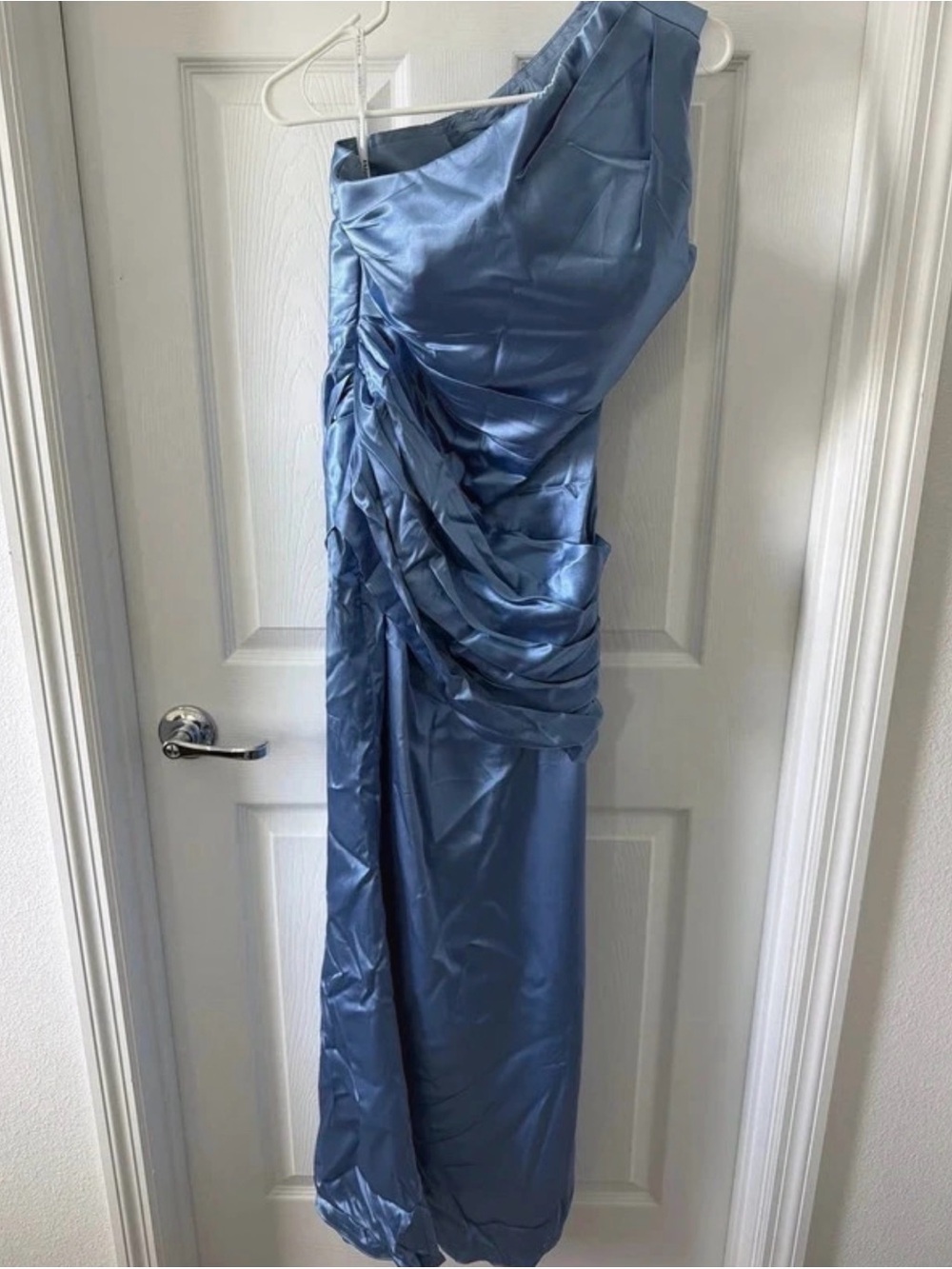 One-Shoulder Satin Evening dress - Blue